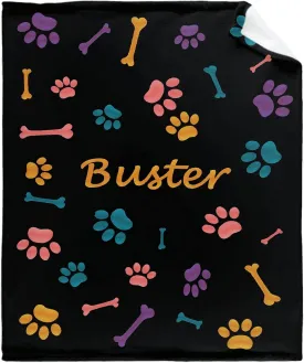 Personalized Blanket with Picture for Dog Paws,Custom Throw Blankets with Photos Collage, Soft Flannel Bed Blanket for Family Birthday Memorial Gifts 40"x30" for Pets