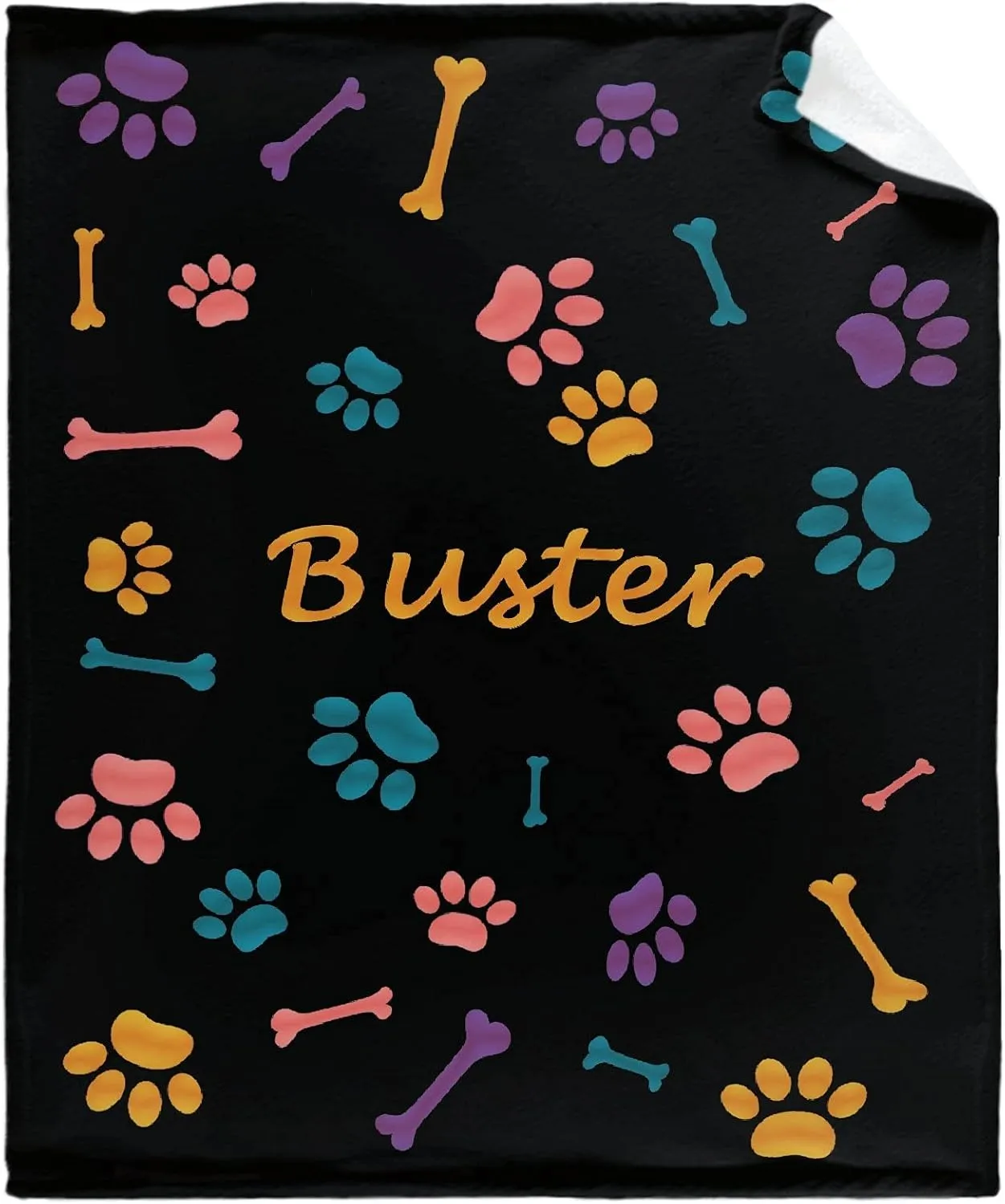 Personalized Blanket with Picture for Dog Paws,Custom Throw Blankets with Photos Collage, Soft Flannel Bed Blanket for Family Birthday Memorial Gifts 40"x30" for Pets