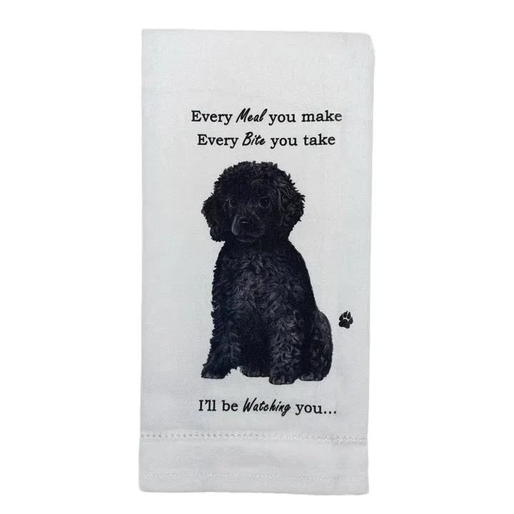 Pet Kitchen Towel Black Poodle