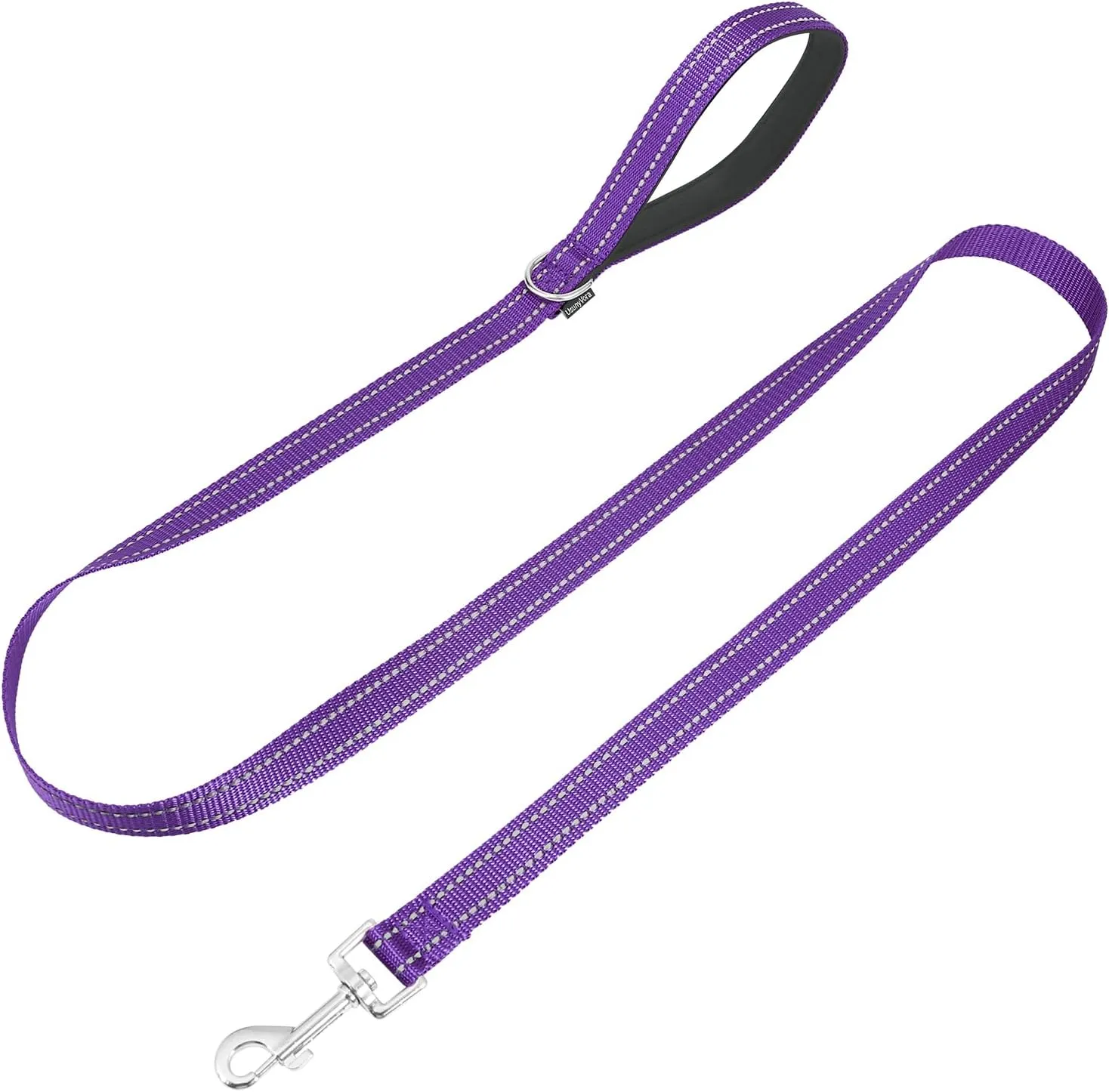 Reflective Nylon Dog Leash for Walking,Strong Dog Leash with Padded Handle for Puppy and Small Dogs,6 FT,Purple