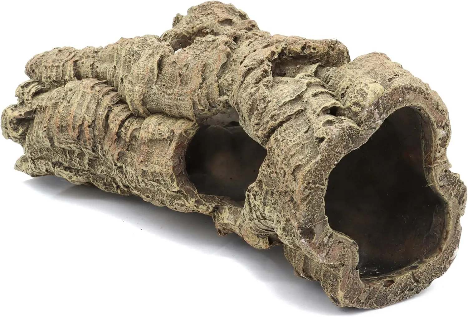 Reptile Terrarium Hideout Decor, Resin Wood Hide Decor for Reptiles, Fish, Amphibians, Small Animals (Medium)