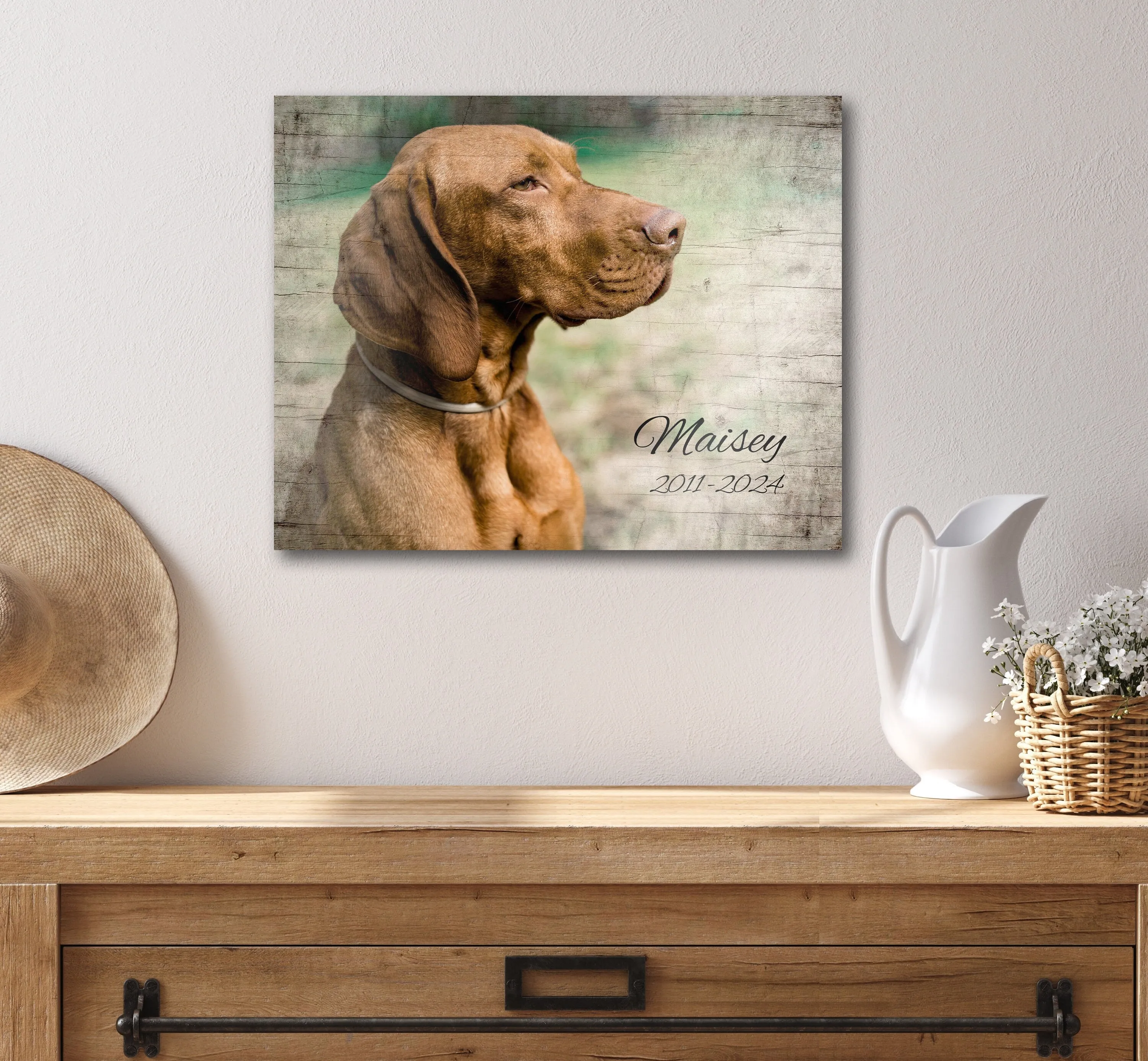 Rustic Pet Portrait on Wood