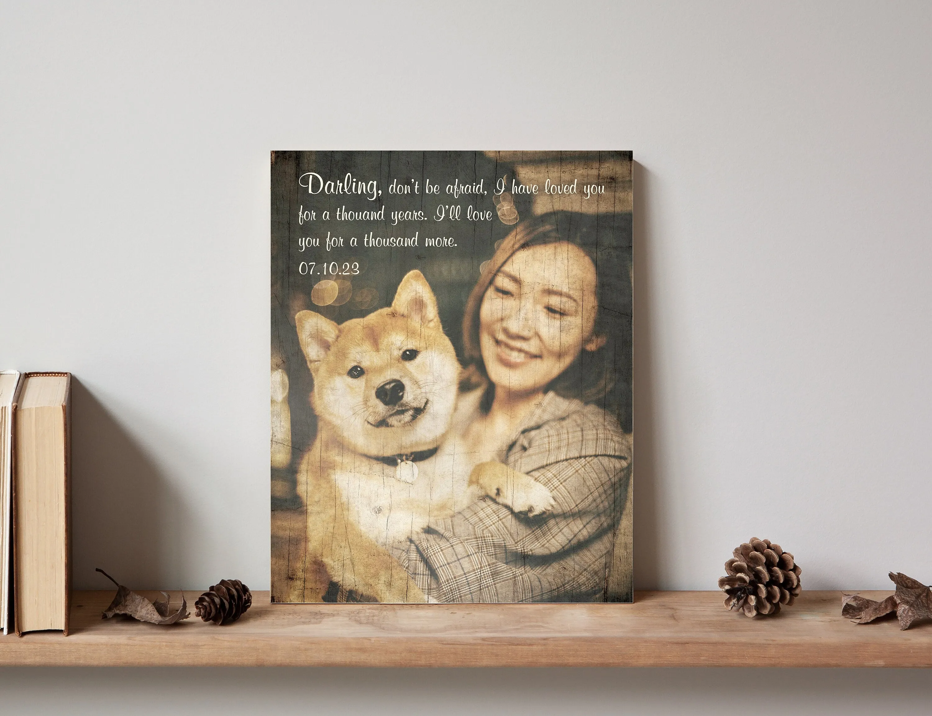 Rustic Pet Portrait on Wood
