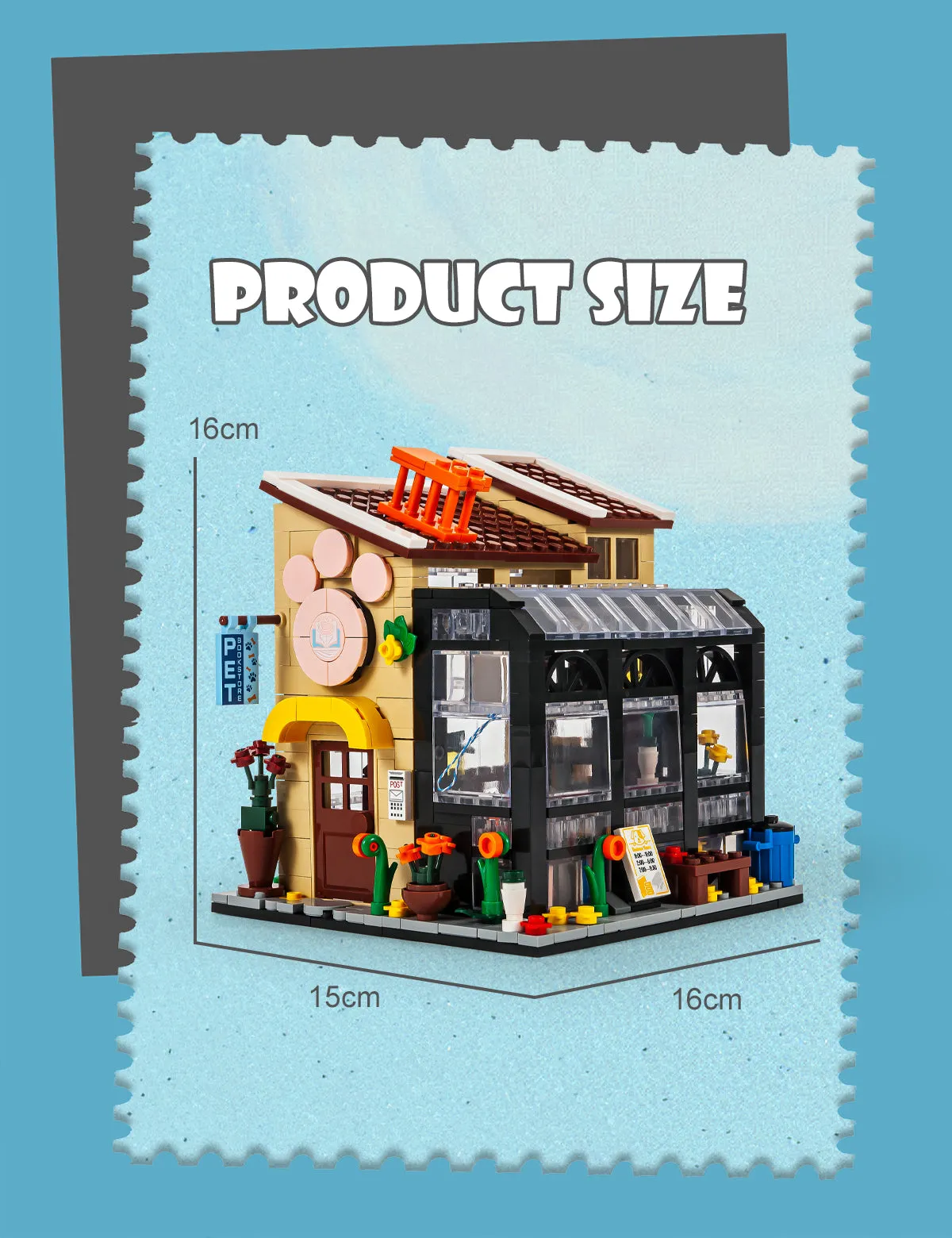 SEMKY City Series Pet House Building Blocks Set with LED Lights, (640Pieces) Creative House Model Gifts for Kid and adult
