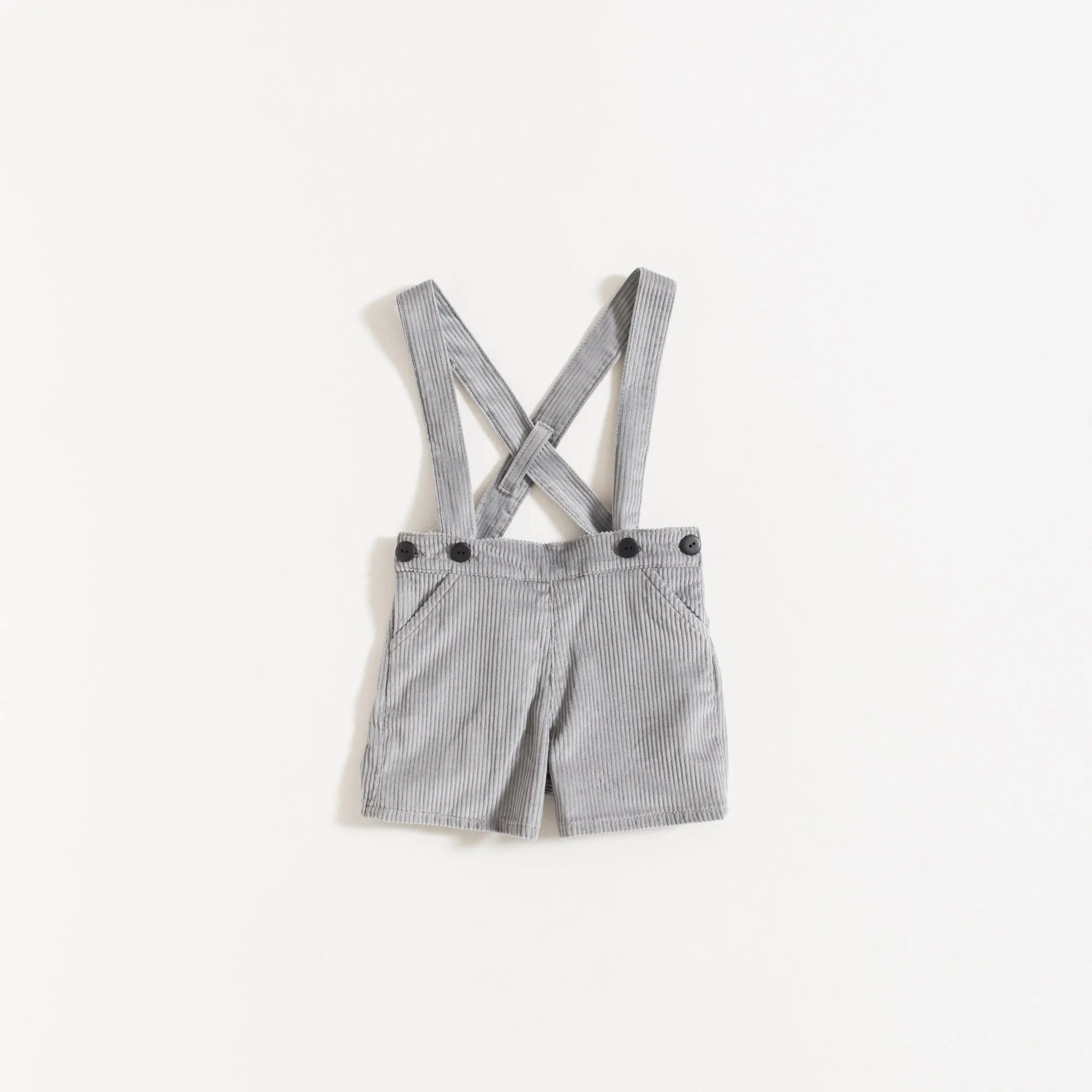 SHORTS W/ STRAPS / GREY CORDUROY