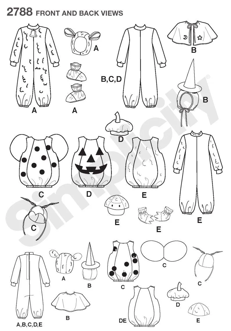Simplicity Pattern 2788 Toddler Halloween Costumes and more
