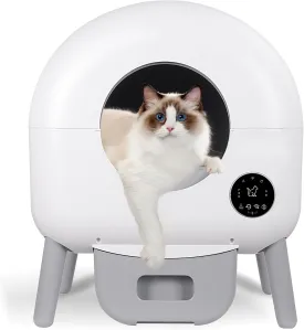 Smart Self-Cleaning Cat Litter Box for Large Cats (2.2-23lbs) - 100L Automatic Litter Box with App Control, Anti-Pinch Safety, Works with All Clumping Litter (Includes Waste Bags)