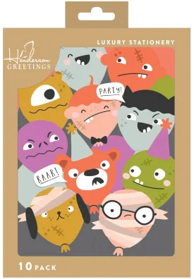 Stationery party invitations (10 pack) - Balloon Monsters In Party Hats