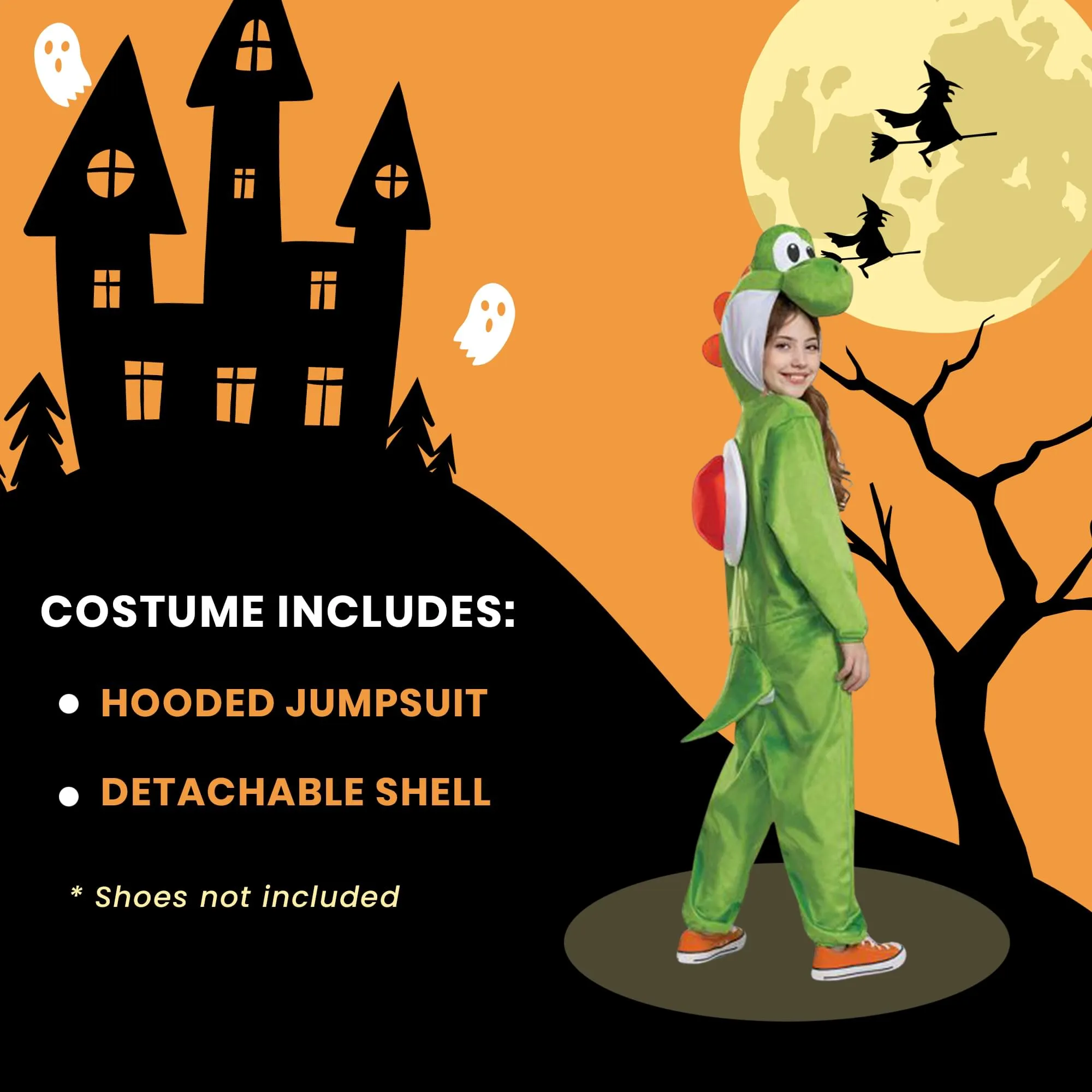 Super Mario Bros. Yoshi Hooded Child Jumpsuit Costume