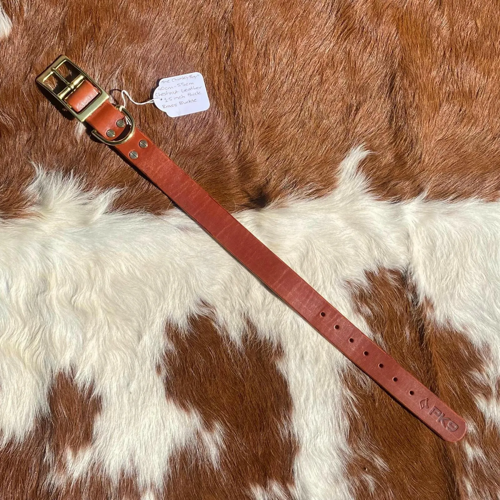 The Chunky Boy – Bridle Leather Dog Collar