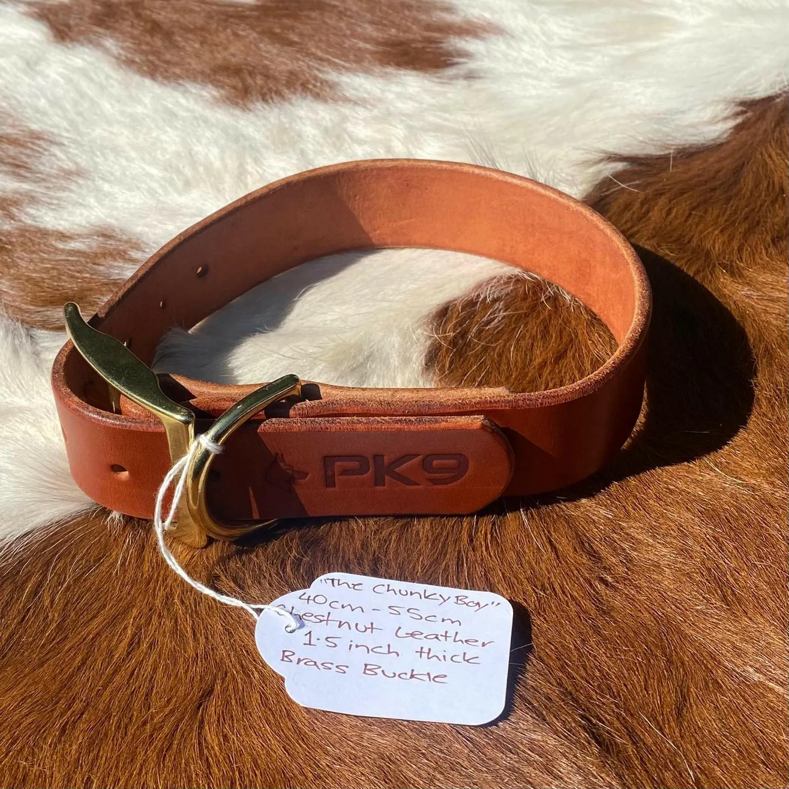 The Chunky Boy – Bridle Leather Dog Collar