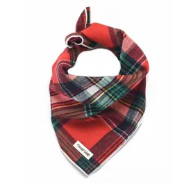 The Tartan Plaid Flannel Dog Bandana - Red