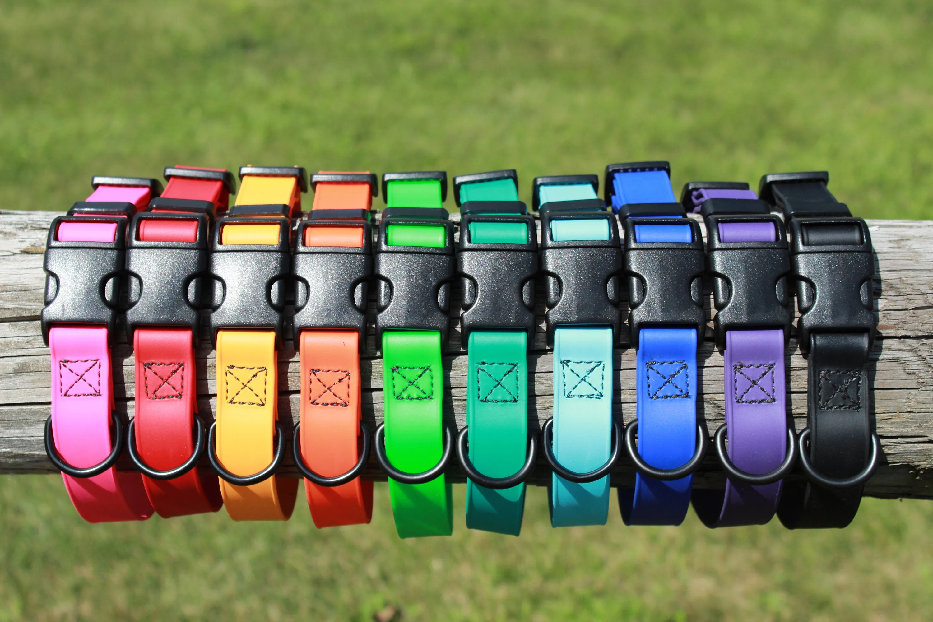 Thin BioThane Adjustable Snap Collars