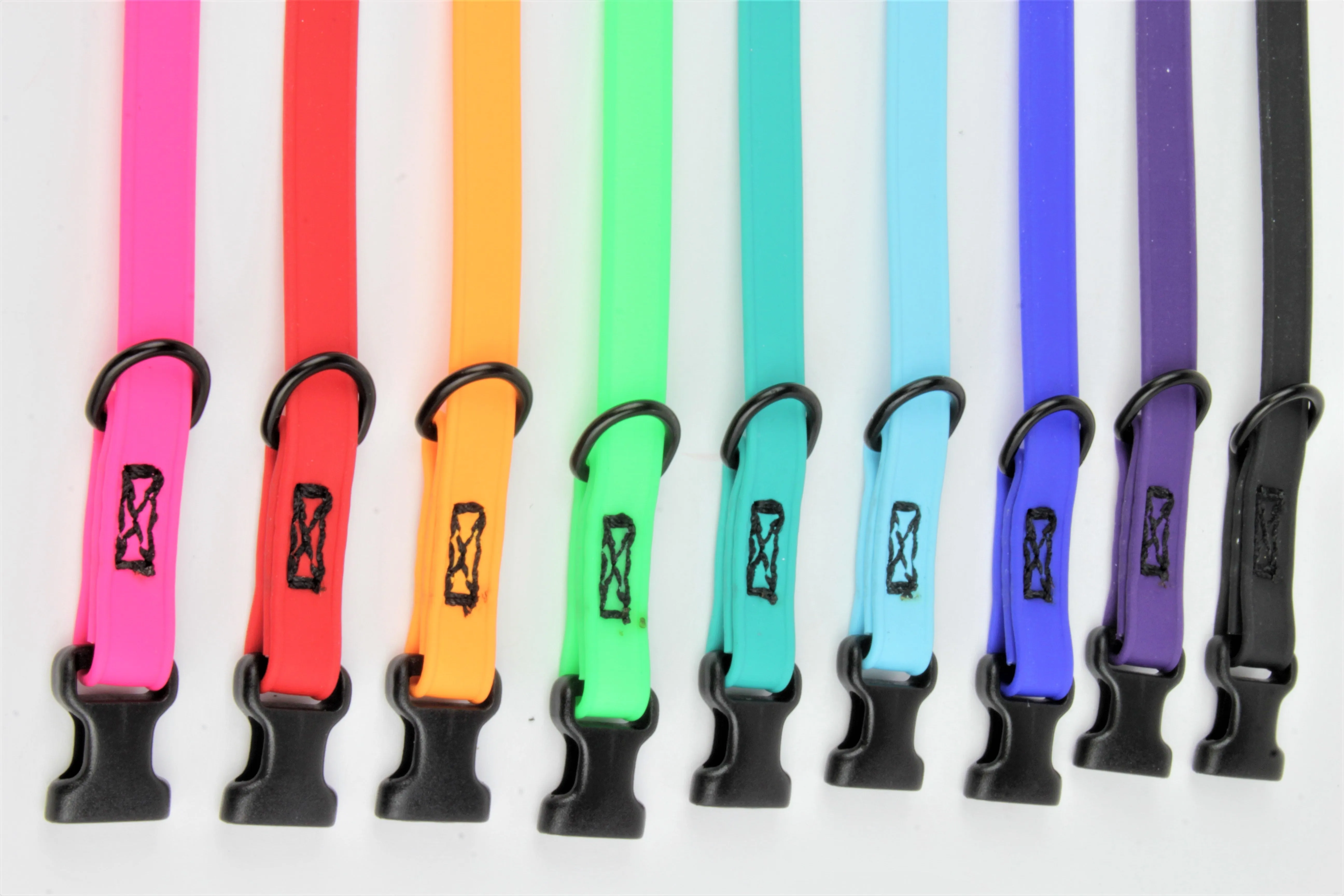 Thin BioThane Adjustable Snap Collars