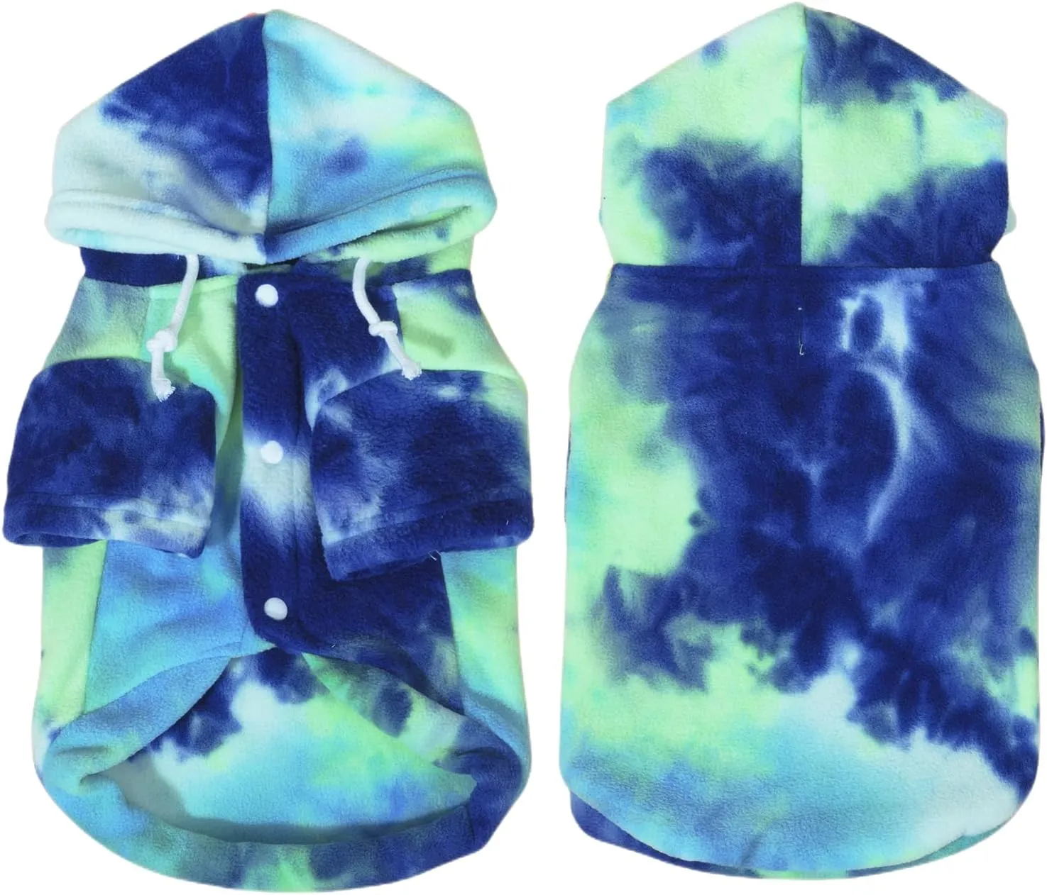 Tie Dye Dog Hoodie, Winter Coat for Small Dogs - Ultra-Soft Adjustable Warm Hood, Breathable Comfort Fabric for Daily Use
