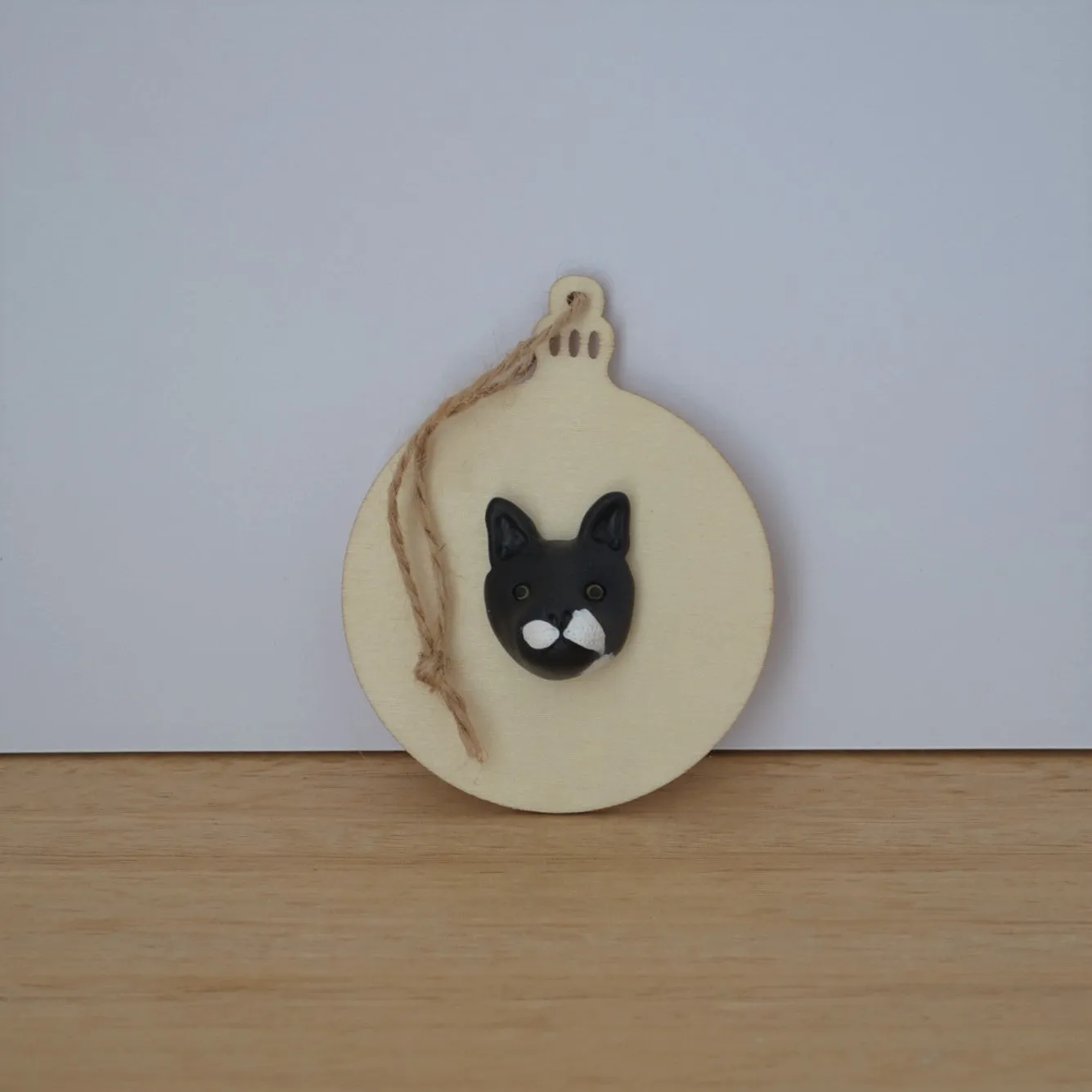 Timber bauble - Custom pet face Christmas ornament