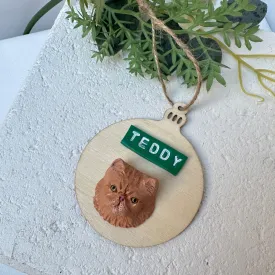 Timber bauble - Custom pet face Christmas ornament