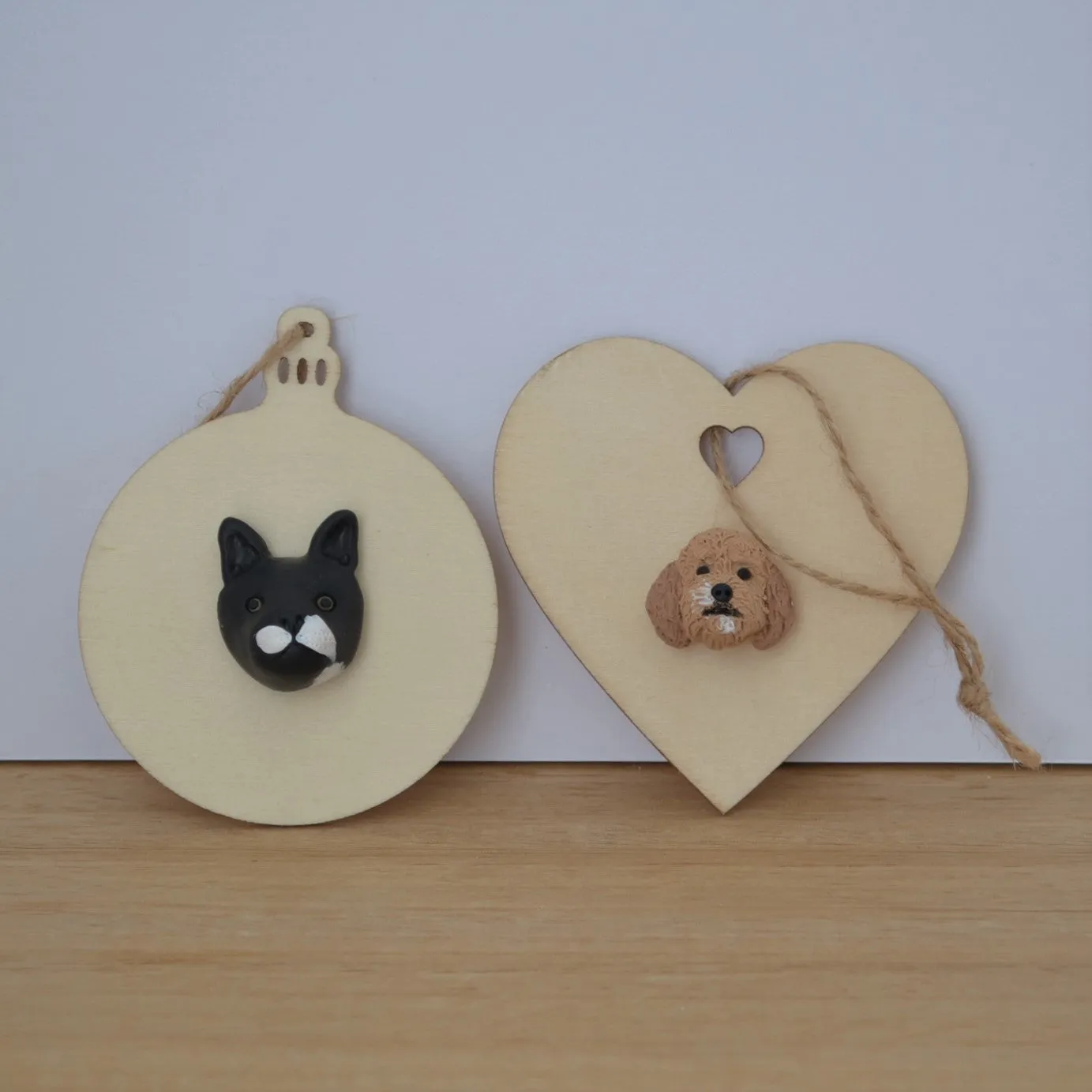 Timber bauble - Custom pet face Christmas ornament