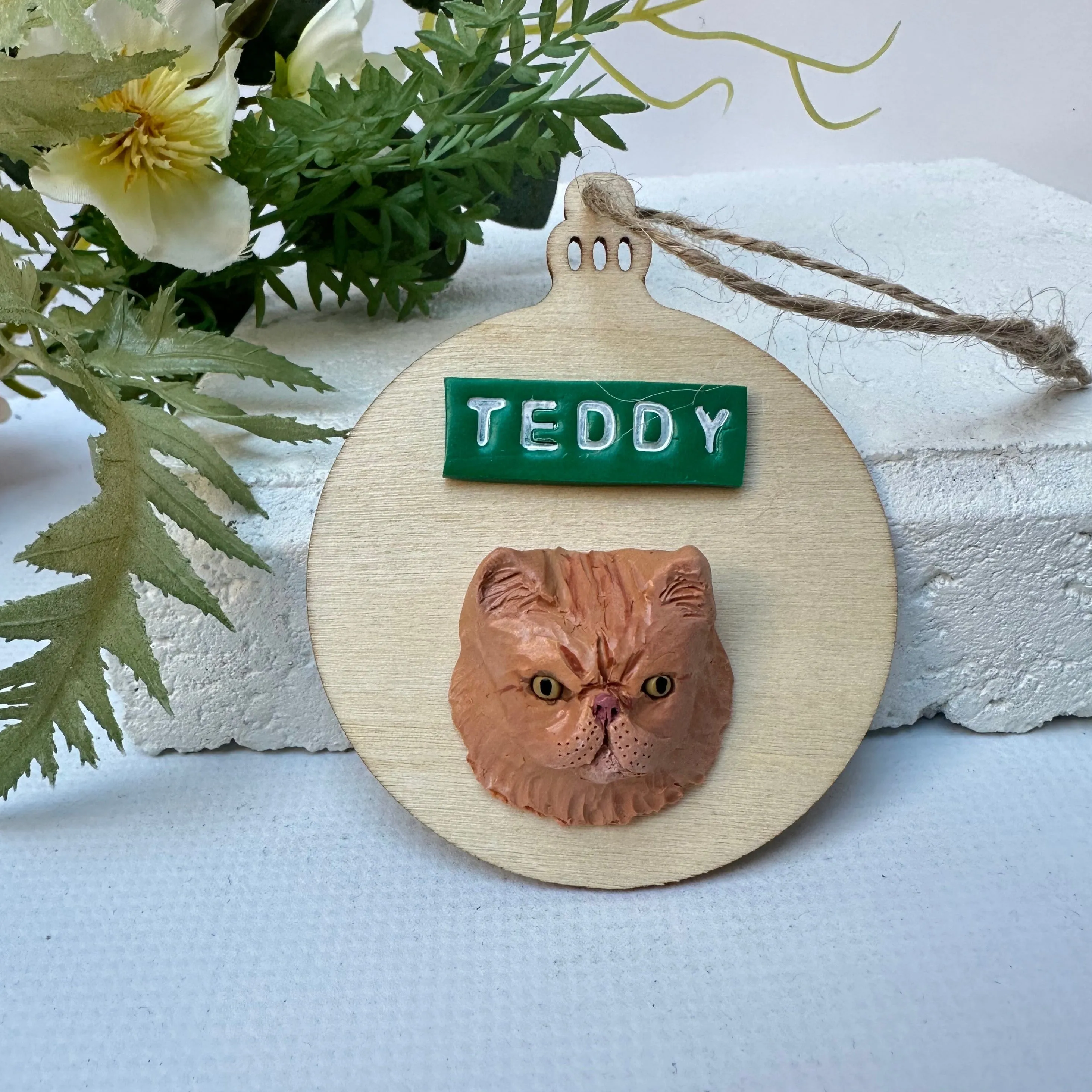 Timber bauble - Custom pet face Christmas ornament
