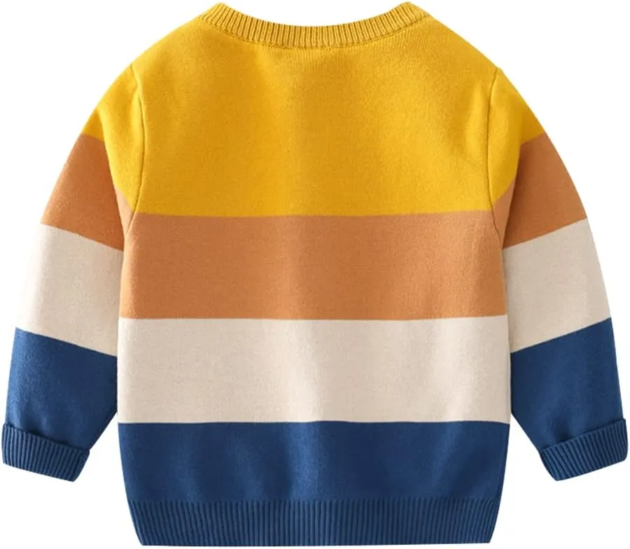 Toddler Baby Boy Knit Sweater Pullover Cotton Cartoon Sweatshirt