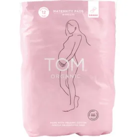 TOM ORGANIC Maternity Pads Ultra Absorbent for Post Birth 8 Pack