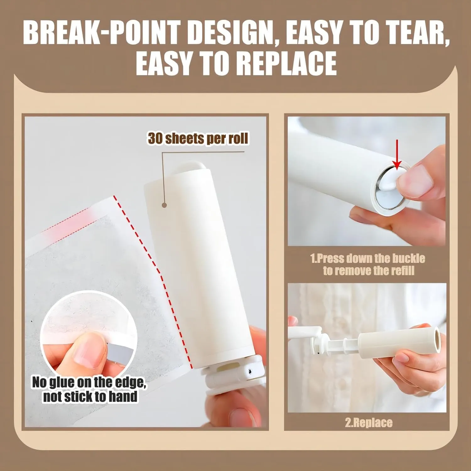 Travel Size Mini Lint Roller for Pet Hair, Refillable Foldable Lint Tape Roller, Portable Sticky Roller with Extra Refills, Dust Remover for Clothes Pink 90 Sheets Purse Essentials