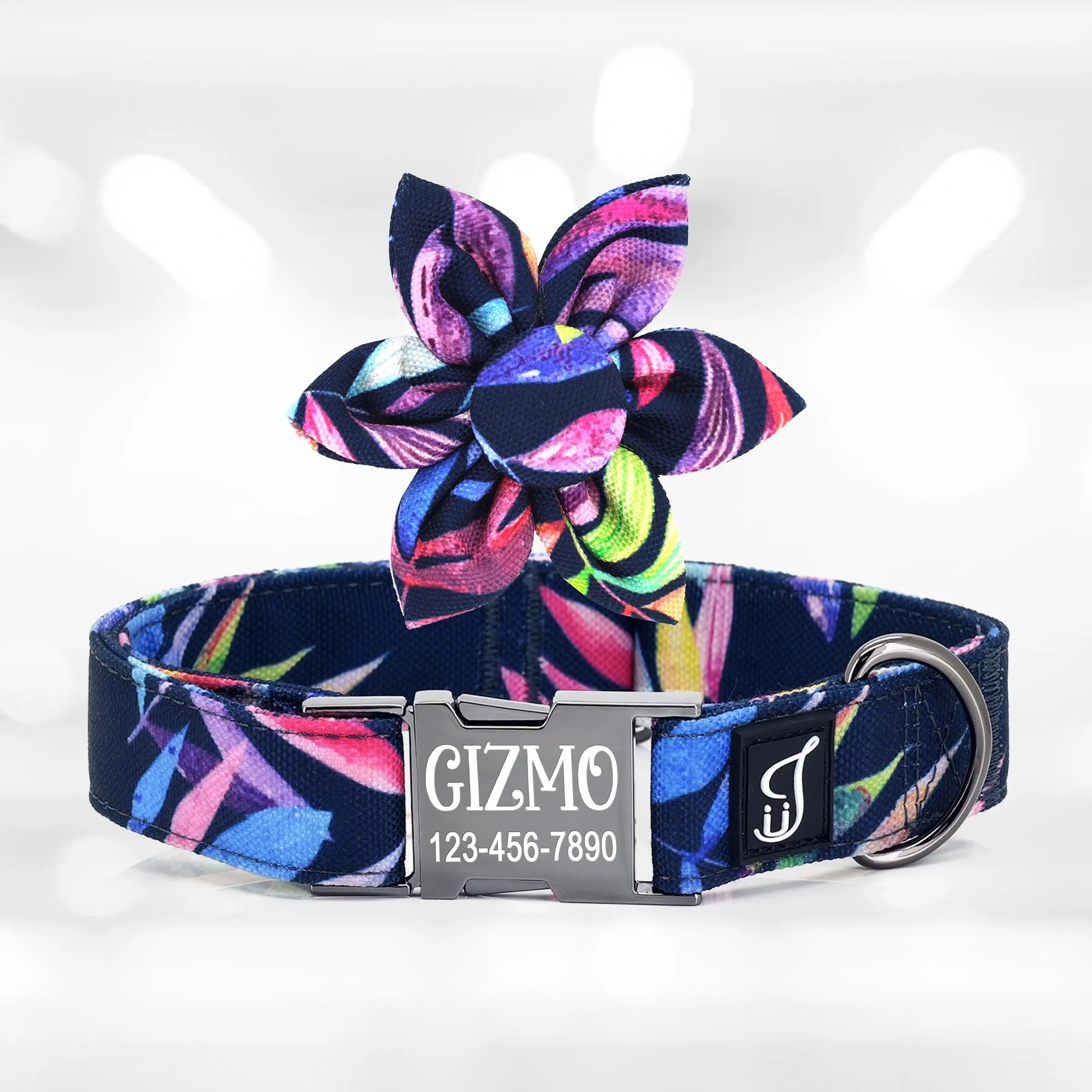 Tropical Dog Collar with Flower