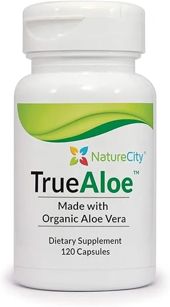 True Aloe Vera Capsules Organic | Non-GMO 40,000mg Aloe Vera Pills (30-Day Supply) | Made with USDA Organic Aloe Vera Supplements | Digestive & Joint Support Supplement in Pakistan