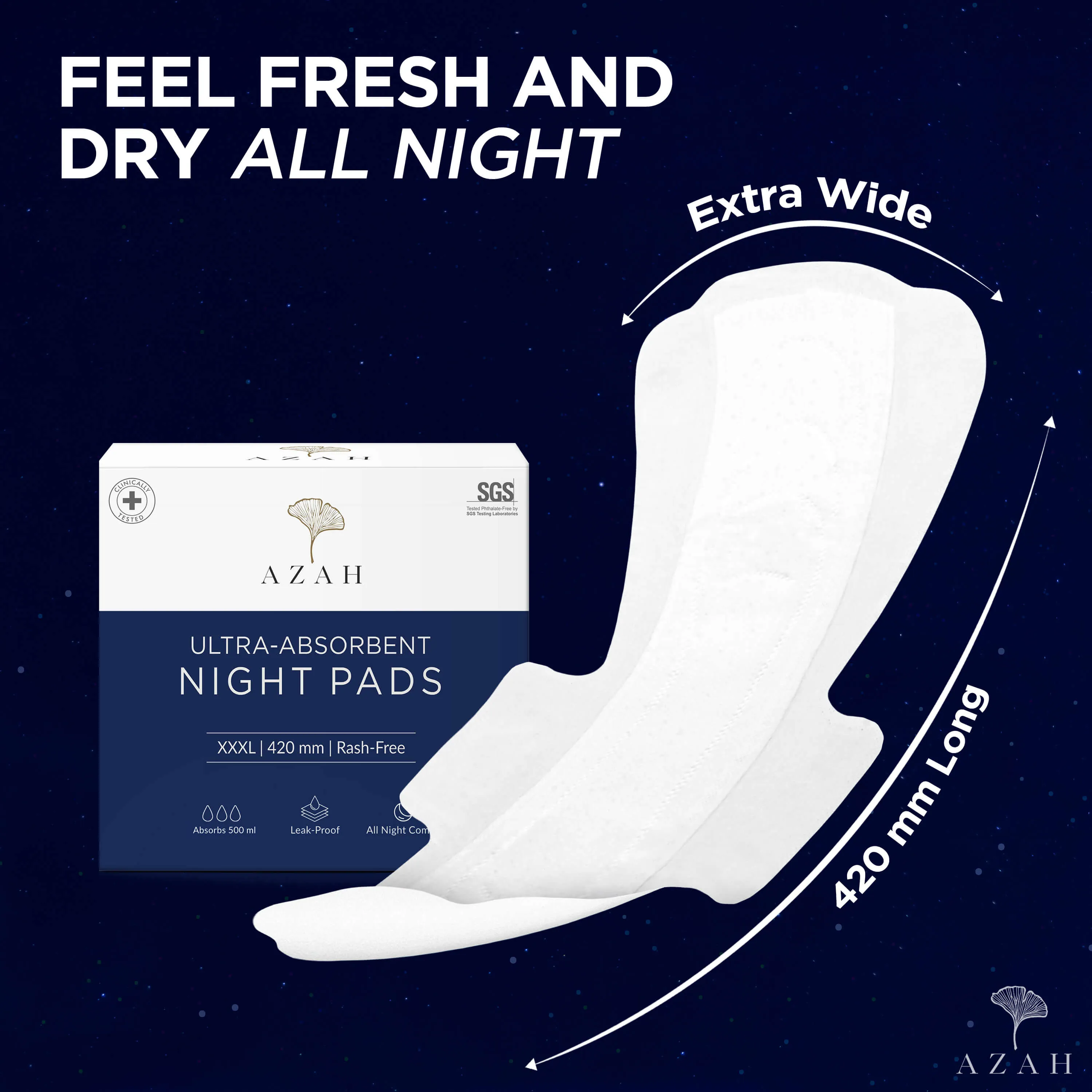 Ultra-Absorbent XXXL Pads | Heavy Flow | 12 Hour Overnight Protection