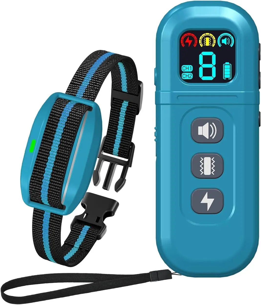 Ultra-Small Dog Shock Collar for 5-15 Pound Small Dogs - 1900Ft Range, Dog Training Collar With Remote Control,3 Training Modes Beep,Vibration,Safe Shock, Waterproof Rechargeable E-Collar (Blue-B-002)