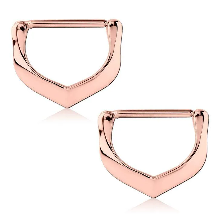 V-Shape Rose Gold Nipple Clickers