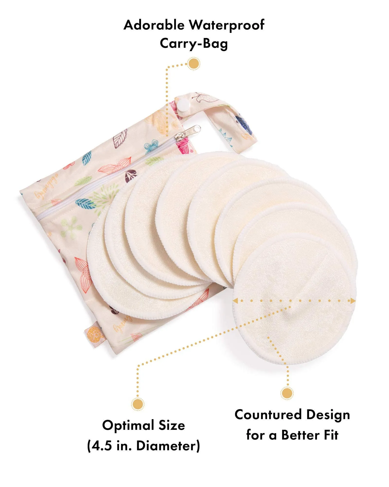 Washable organic Bamboo Nursing Pads