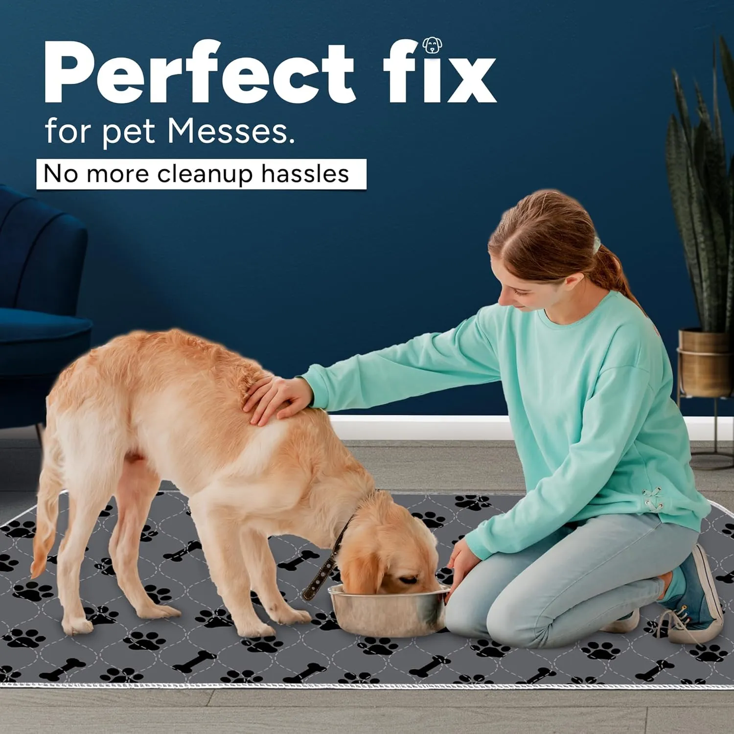 Washable Pee Pads for Dogs, 2 Pack Large 36"x41" Super Absorbent Dog Training Pads,100% Waterproof Non-Slip Dog Pads for Whelping, Reusable Puppy Pads to Protect Your Floor