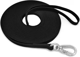 ZALER Long Dog Leash Waterproof Training Leashes 50ft 30ft 20ft 15ft 10ft 6ft, Odor Proof Recall Long Line Lead with Aviation Aluminum Carabiner Clip for Small, Medium, Large Dogs (10FT, Black)