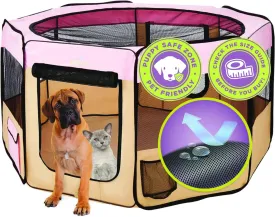 Zampa Dog Playpen Extra Large 80"x80"x36" Pop Up Portable Playpen for Dogs and Cat, Foldable | Indoor/Outdoor Pen & Travel Pet Carrier   Carrying Case.